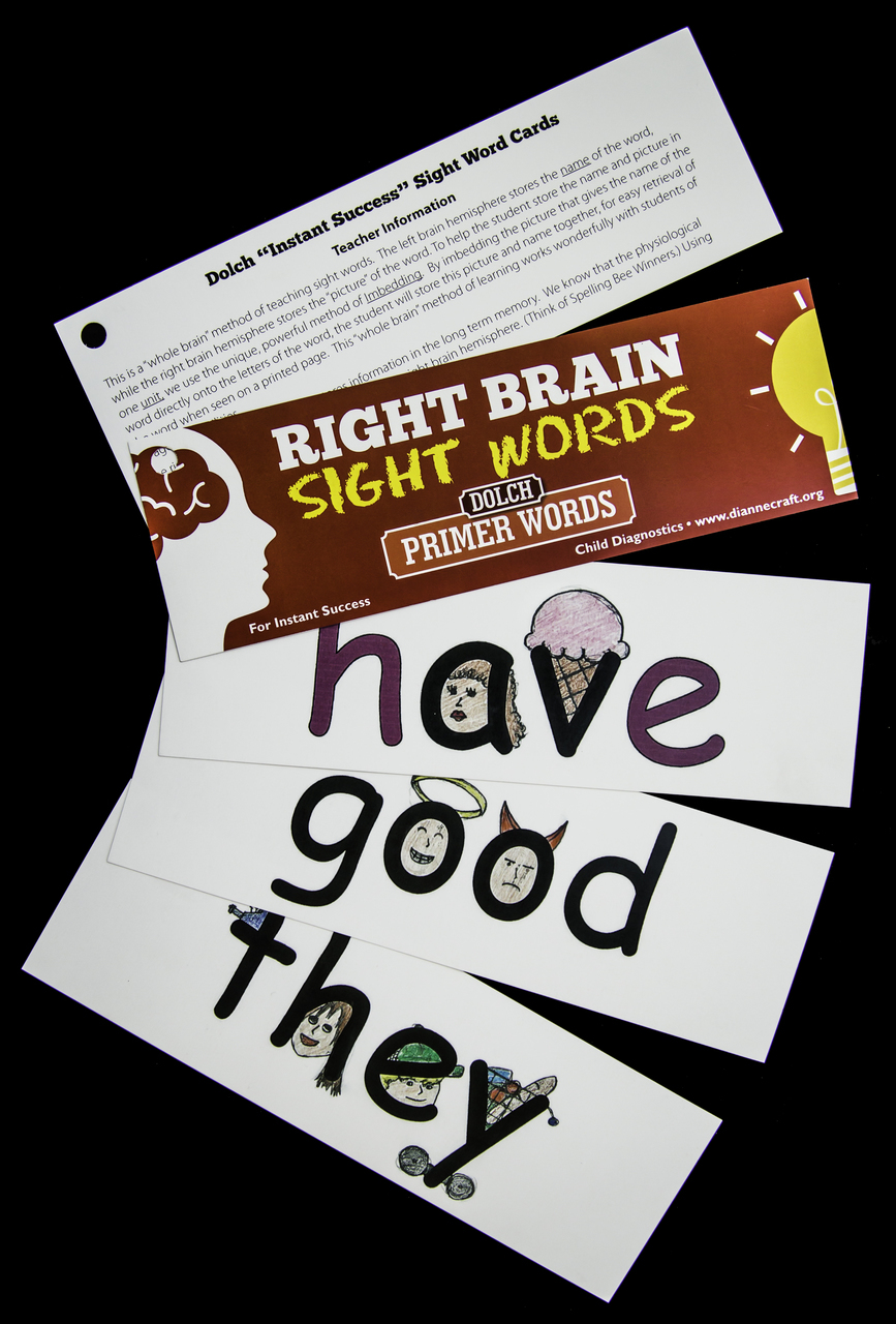 Right Brain Phonics Book, Sight Words And Writing Pack